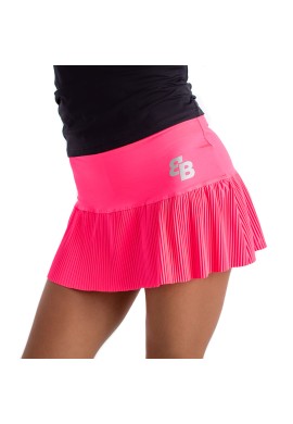 Falda Básica Plisada Wimbledon Rosa fluor