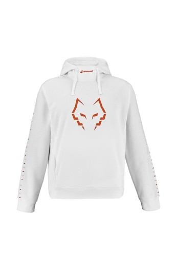 Sudadera Babolat Hood Sweat Juan Lebrón 26 Blanca