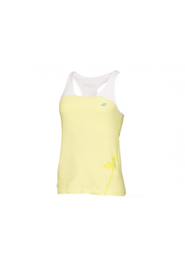 Camiseta Babolat RACERBACK PERFORMANCE amarilla y blanca