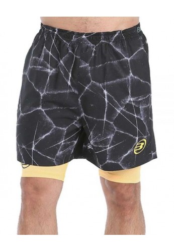 PANTALÓN CORTO BULLPADEL MACHETA NEGRO AMARILLO