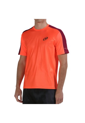 CAMISETA BULLPADEL MITAD CORAL FLUOR